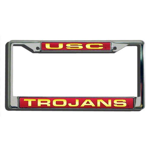 USC Trojans Red Laser Chrome License Plate Frame