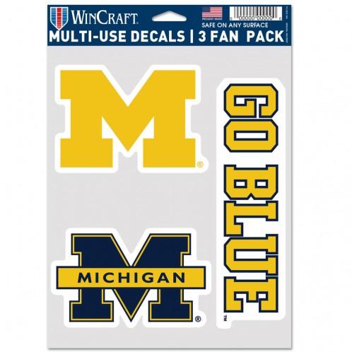 Michigan Wolverines Multi Use 3 Pack Fan Decals