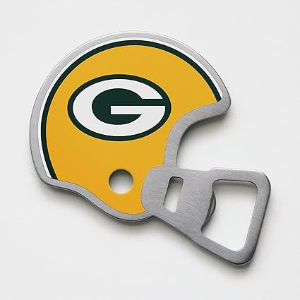 Green Bay Packers Magnetic Stainless Steel Helmet Bottle Opener
