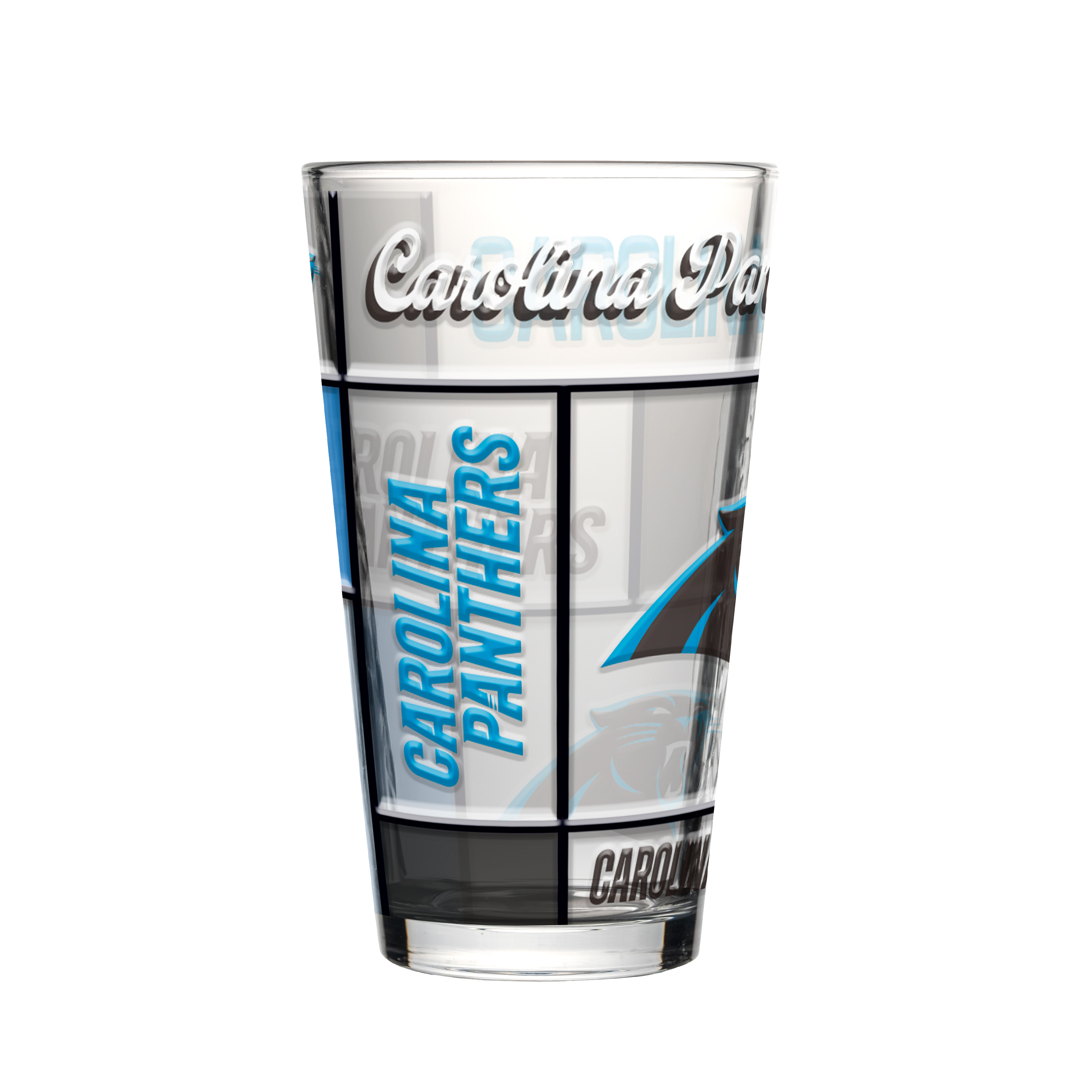 Carolina Panthers Boxed Quilted Stained Pint Glass 16oz