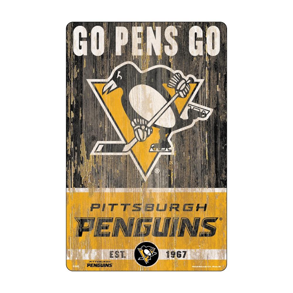 Pittsburgh Penguins Wood Slogan Sign 11x17"