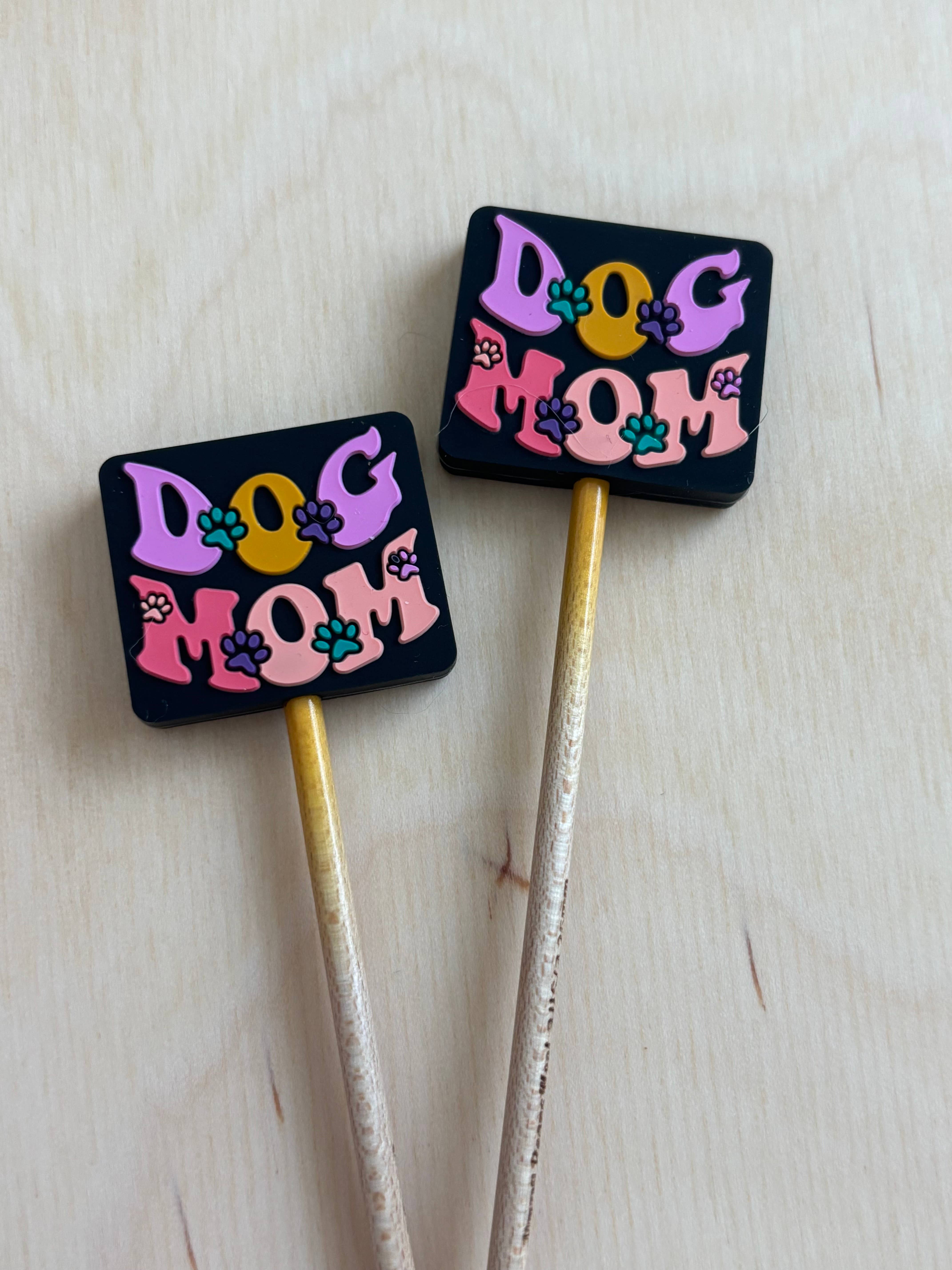 Dog Mom v3 Knitting Needle Point Protectors Mother's Day