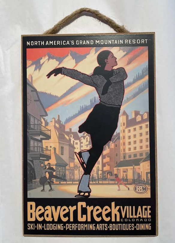 Beaver Creek Ice Skater Rope Sign