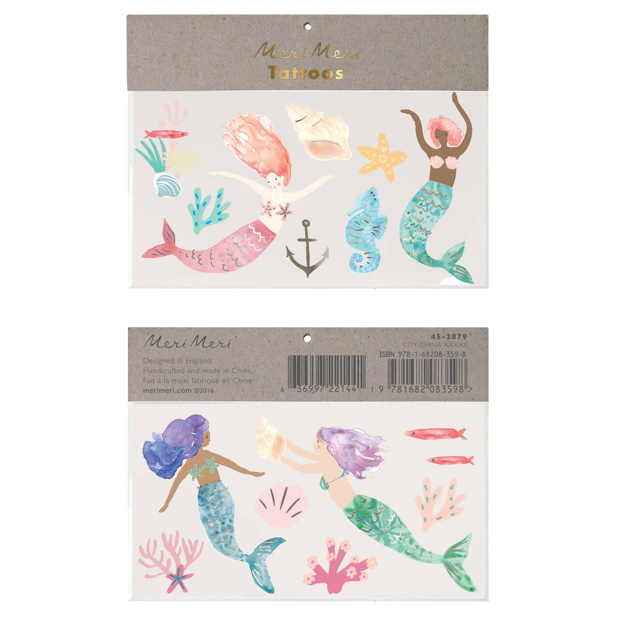 Mermaid Large Temporary Tattoos
