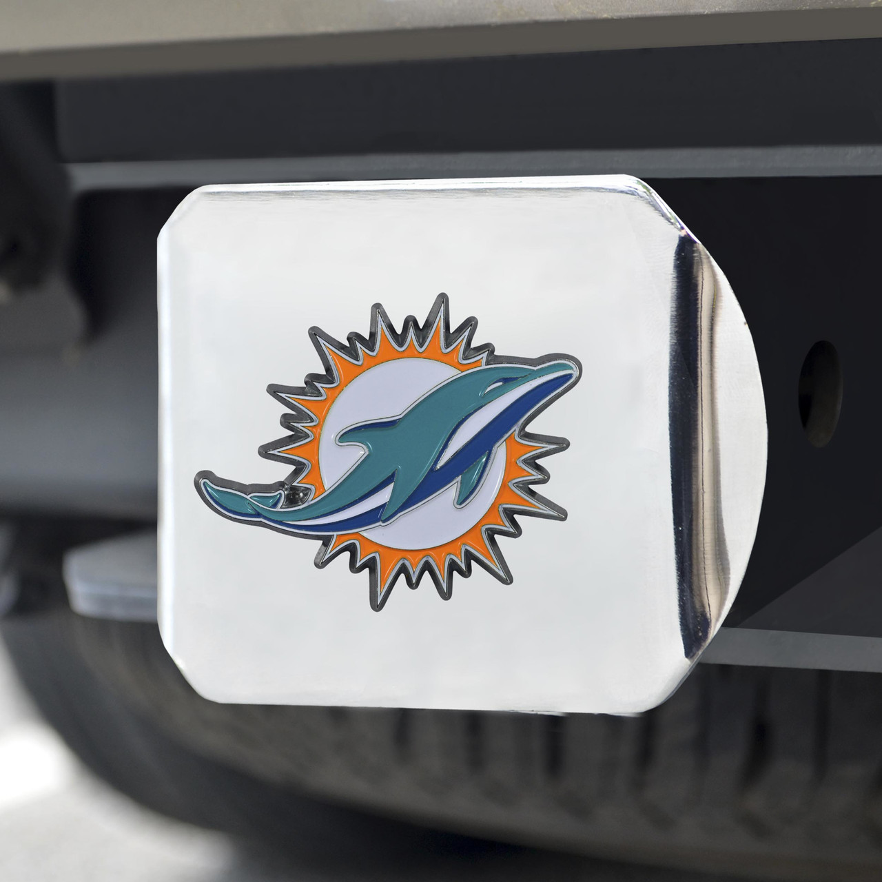 Miami Dolphins Chrome Hitch Cover