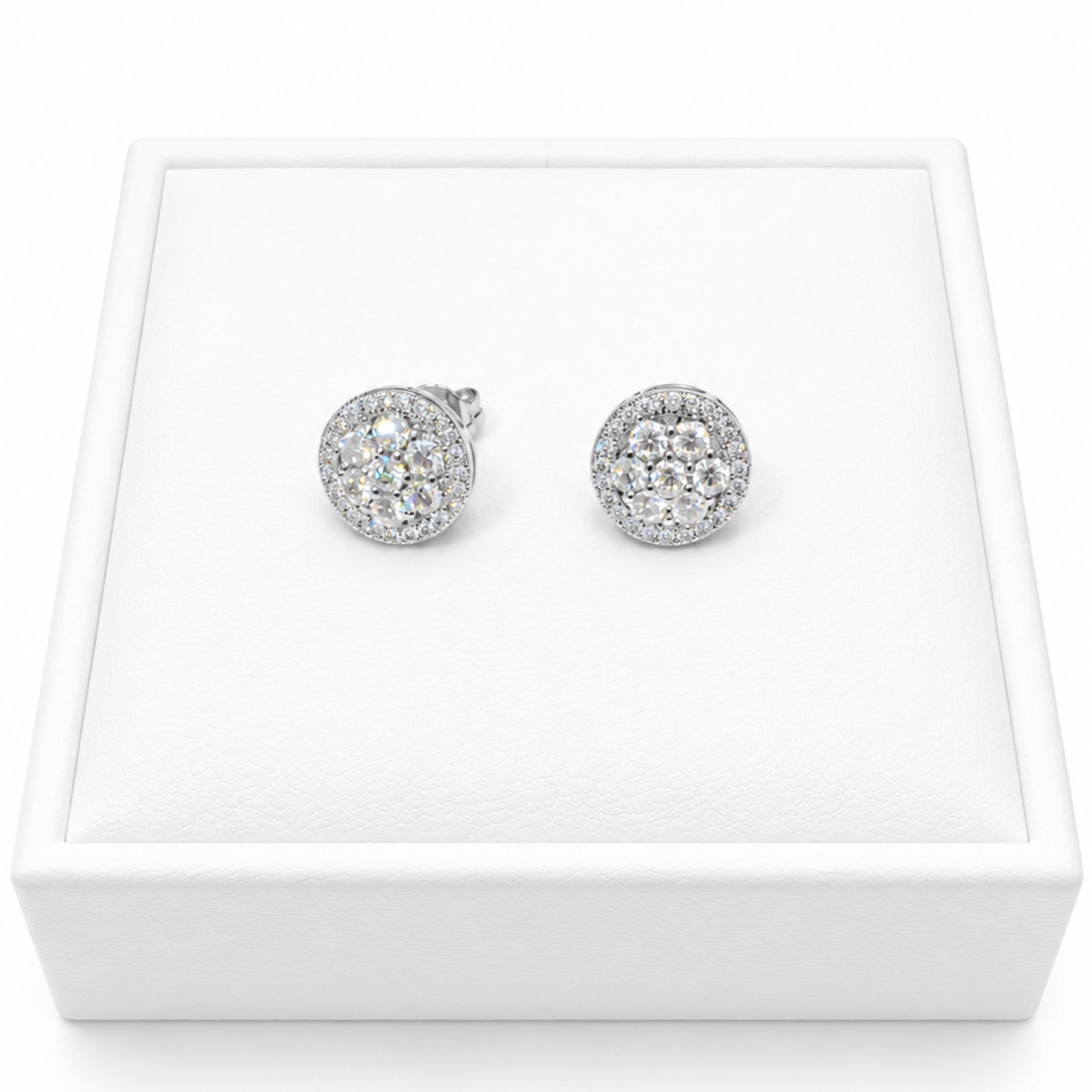 Moissanite Circle Earrings 