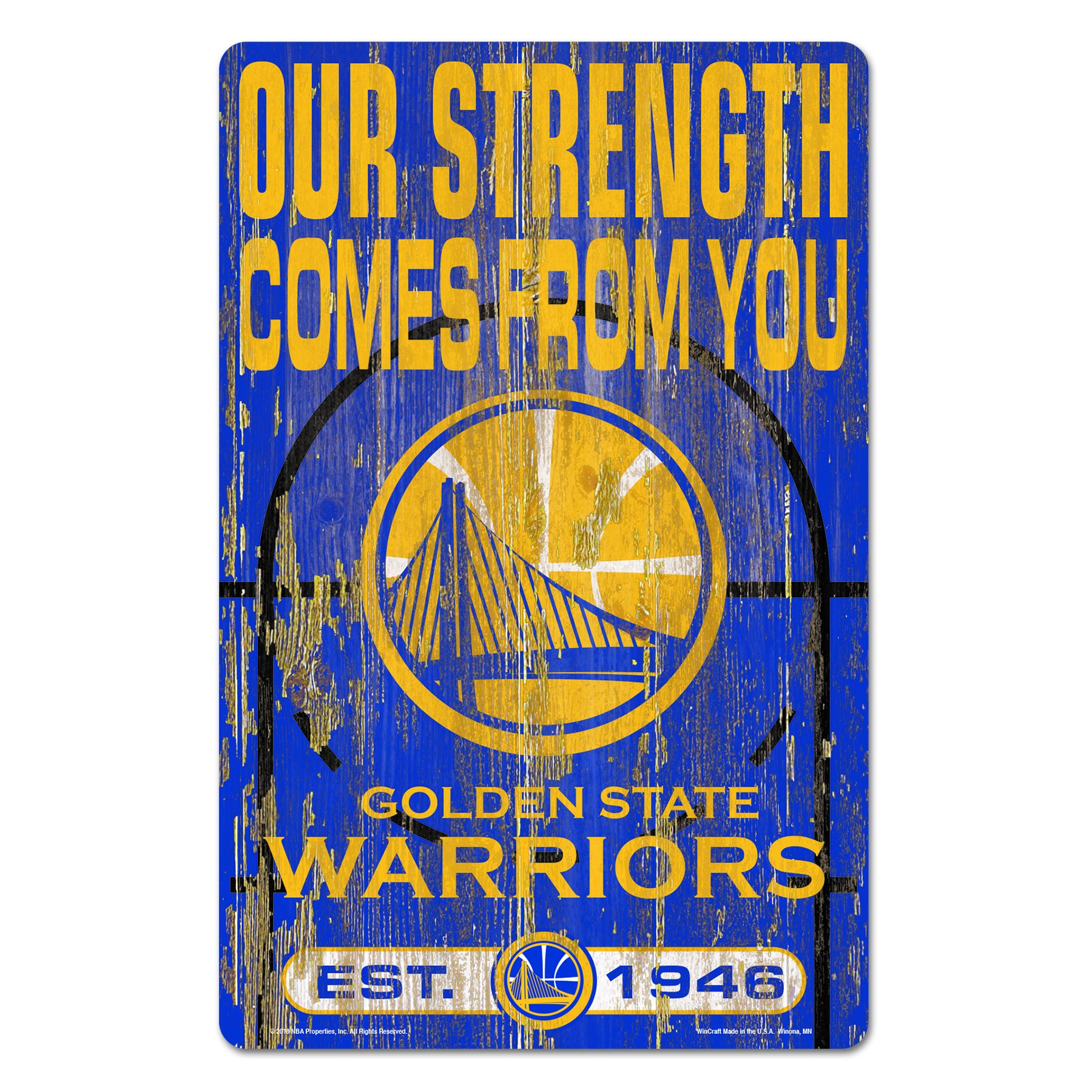 Golden State Warriors Wood Slogan Sign 11x17"