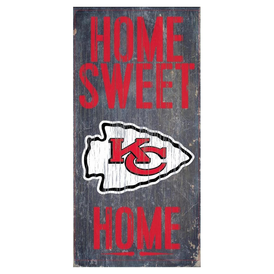 Kansas City Chiefs Wood Home Sweet Home Sign 6x12"
