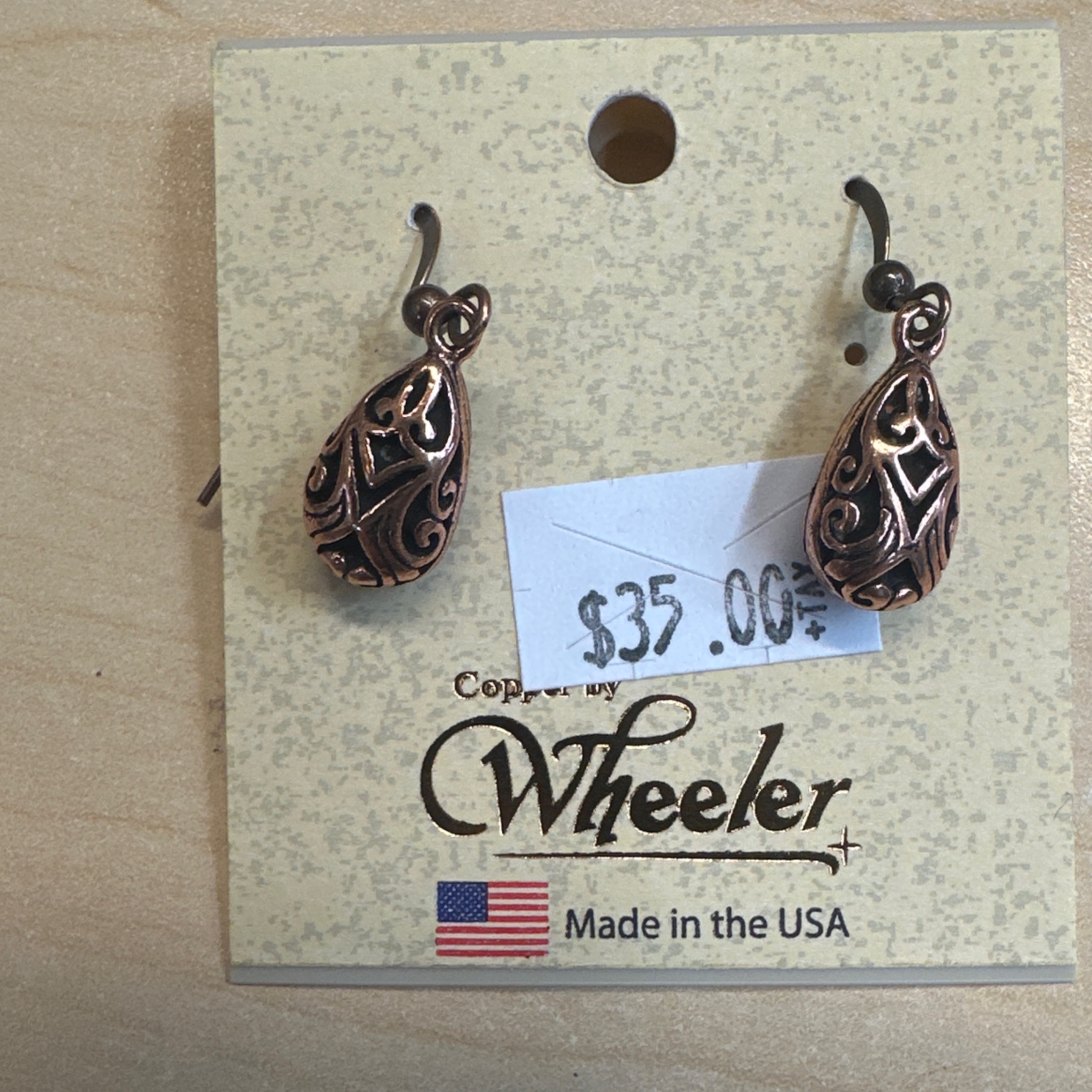 Copper Earrings Tear Drop Healing Arthritis Pain Folklore
