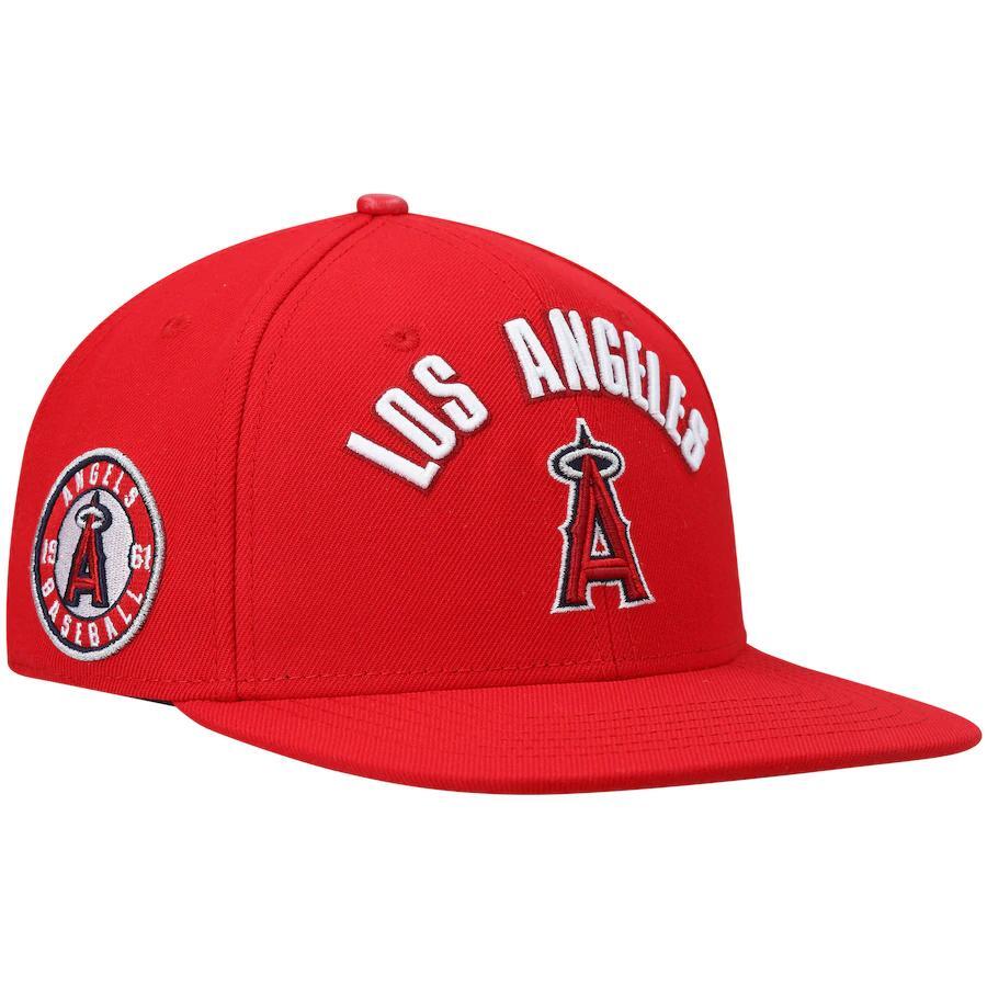 Los Angeles Angels Red City Stacked Pro Standard Snapback Hat