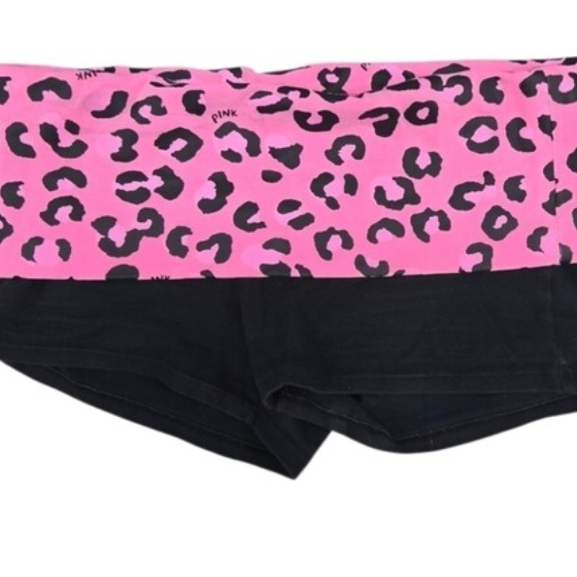 Vintage Y2K Victorias Secret PINK Silver Rhinestones Pink Leopard Print Foldover