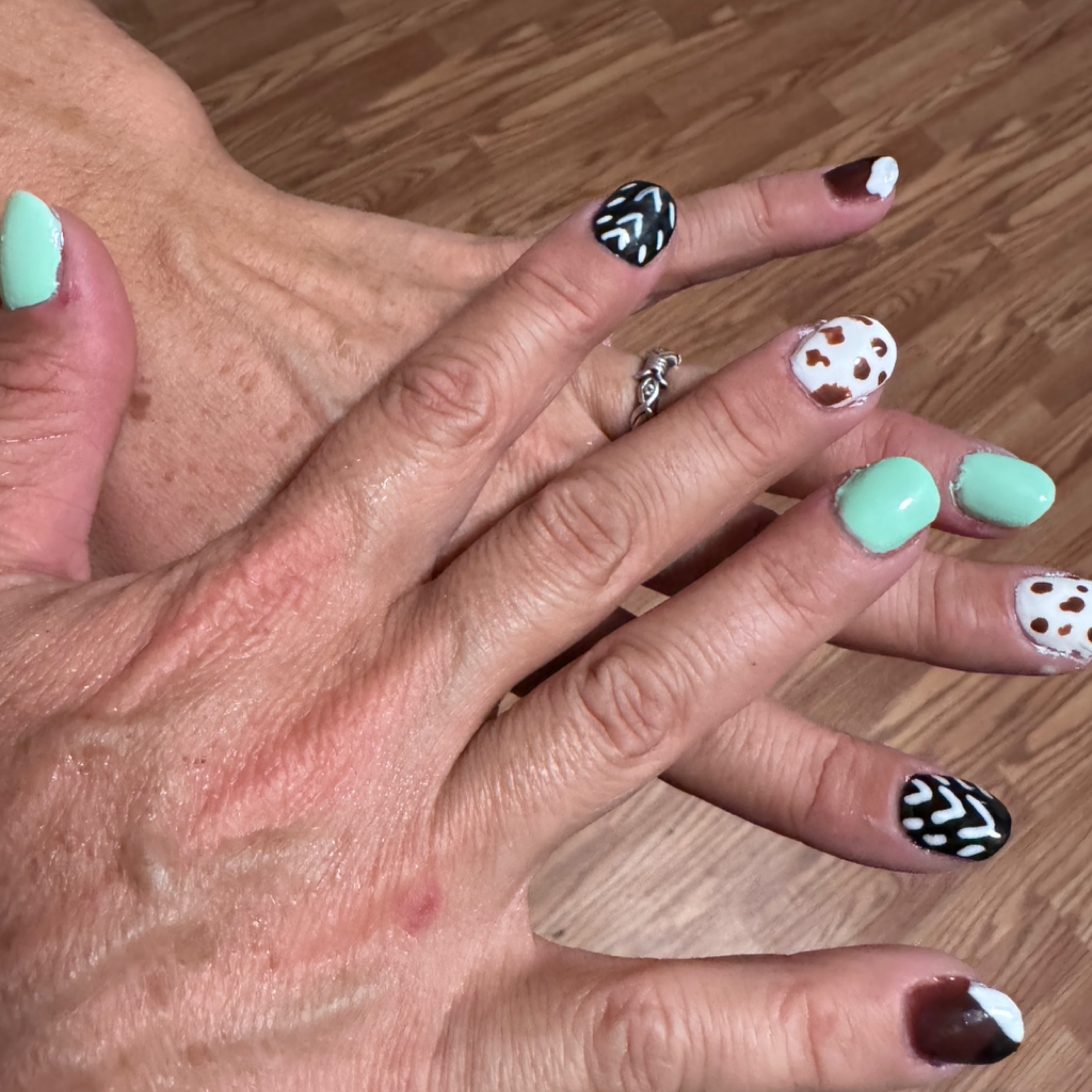 Cowgirl tuff hand-painted nail set