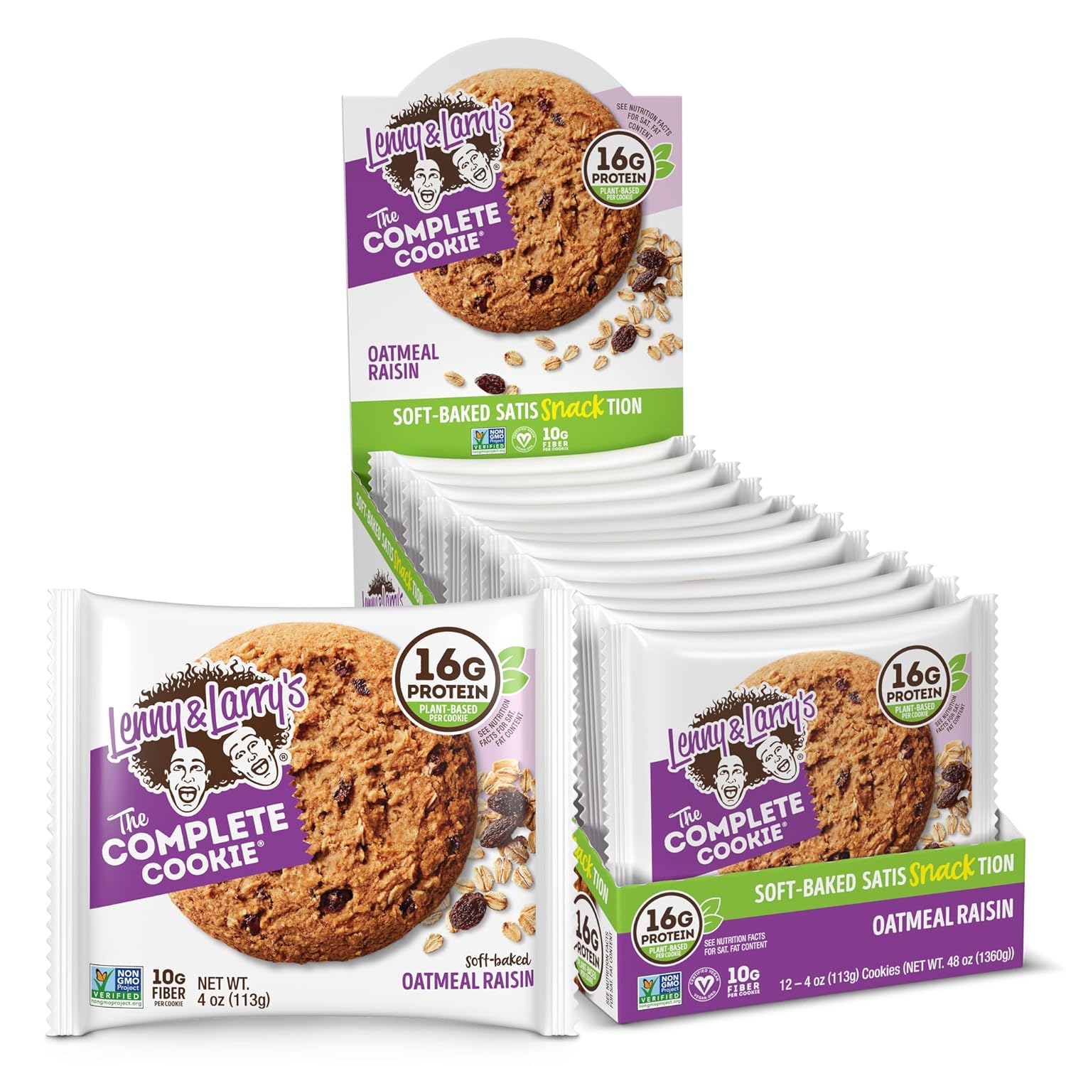 Lenny & Larry's Protein Cookie Oatmeal Raisin 4oz 12ct Tray