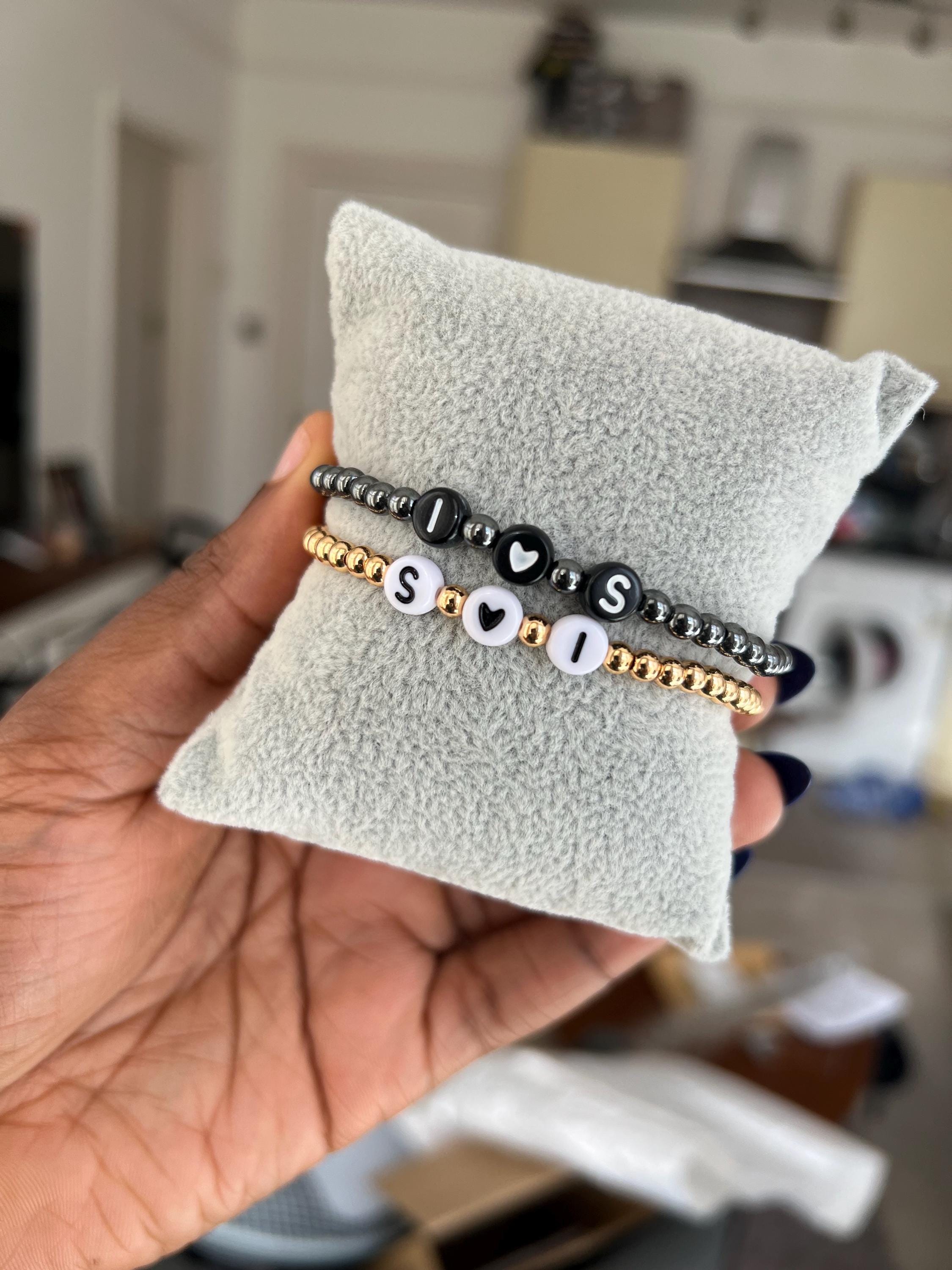 Custom Name initial Bracelet: Personalized Beaded Word Bracelet view 8