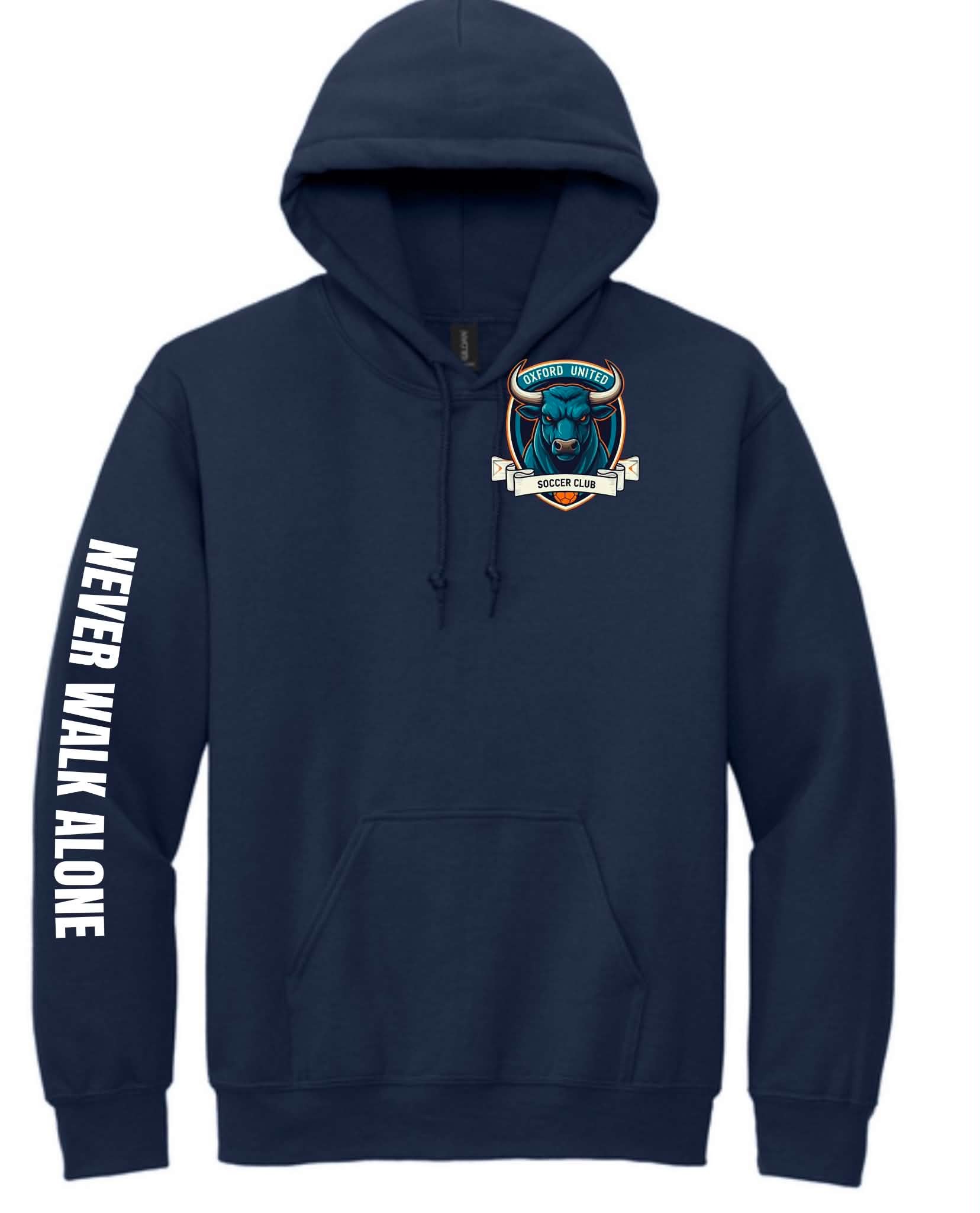 OUSC Navy Hoodie Large back and arm design