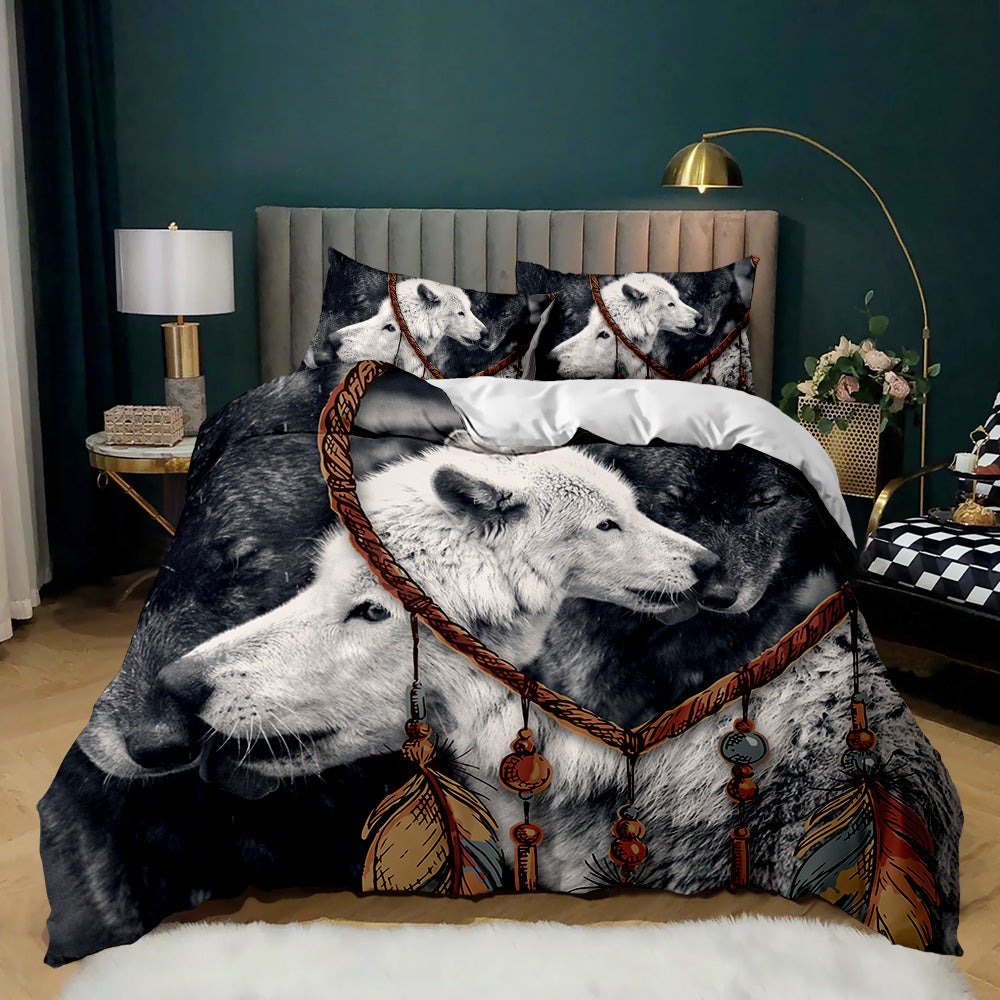 Mystic Wolf Dreamcatcher Quilt Set