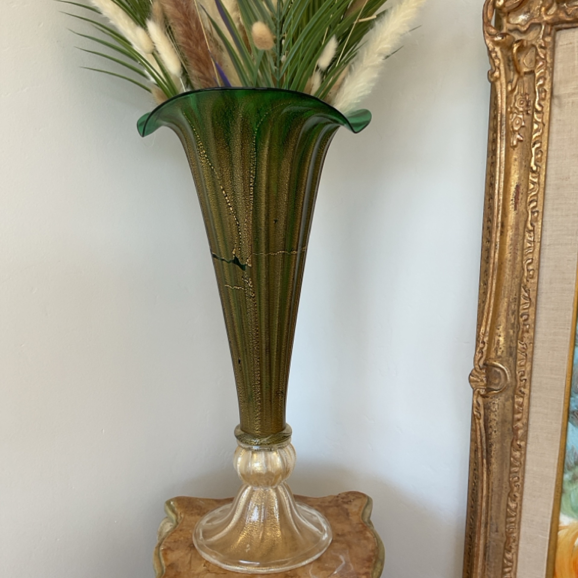 Monumental sculptural Venetian glass vase
