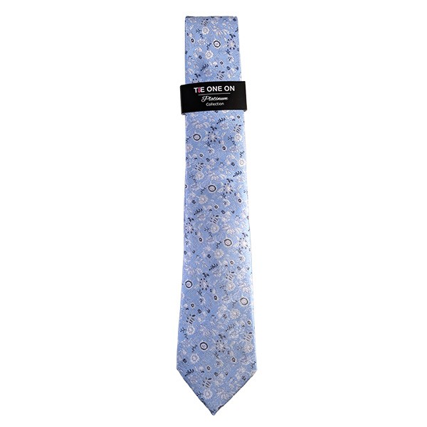 150 X 7 Cm Light Blue T/T Floral Tie
