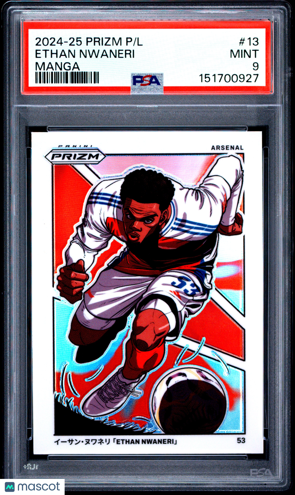 2024-25 Panini Prizm Premier League Manga Ethan Nwaneri #13 PSA 9