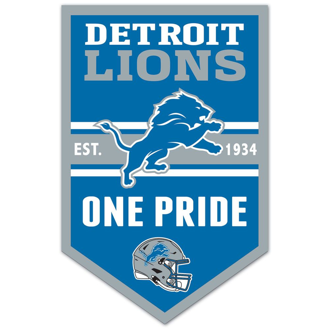 Detroit Lions Chevron Wood Banner Sign 11x17"