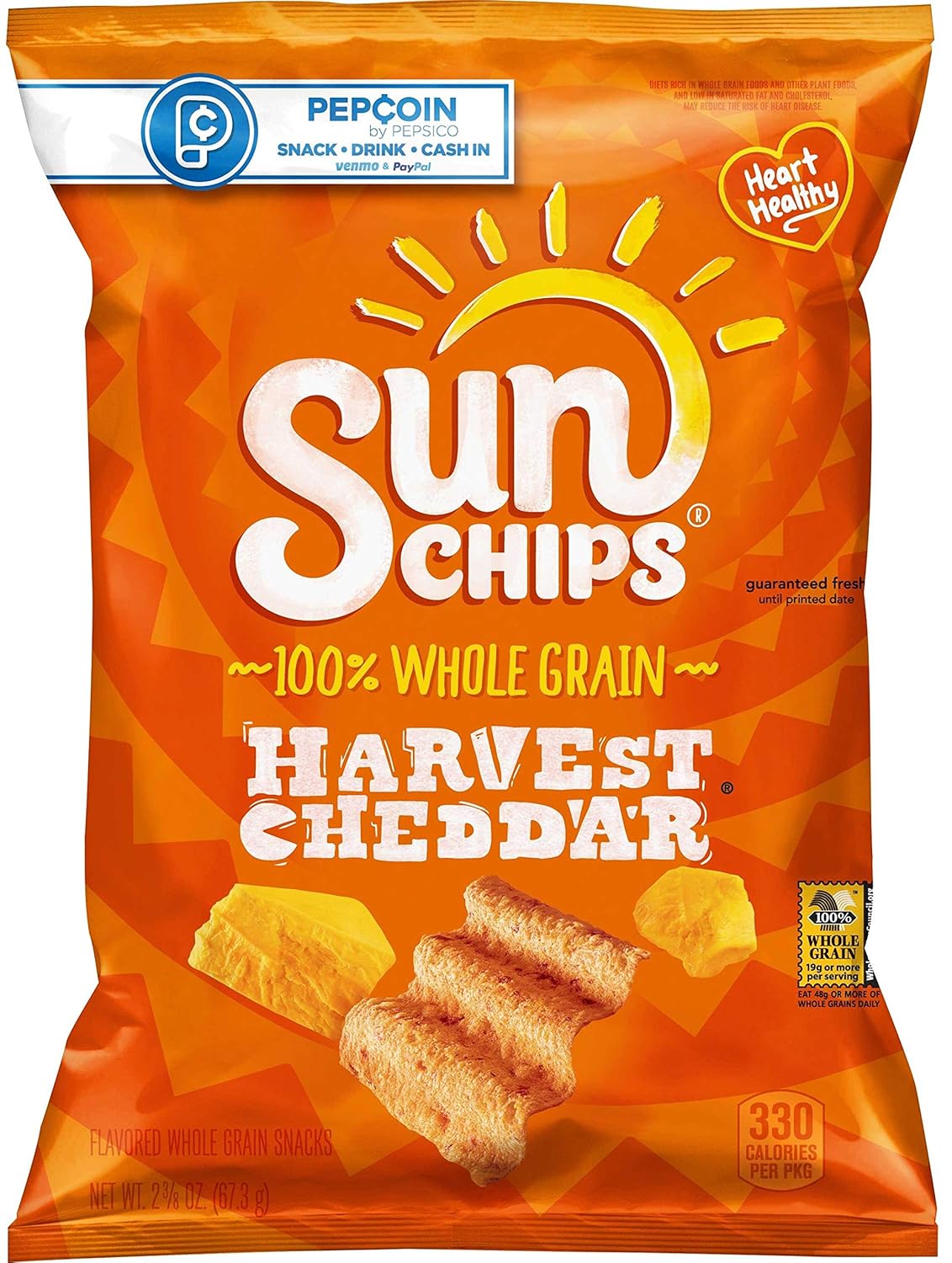 Lays Sunchips  Harvest Cheddar Chips 2.37 oz 24ct XVL
