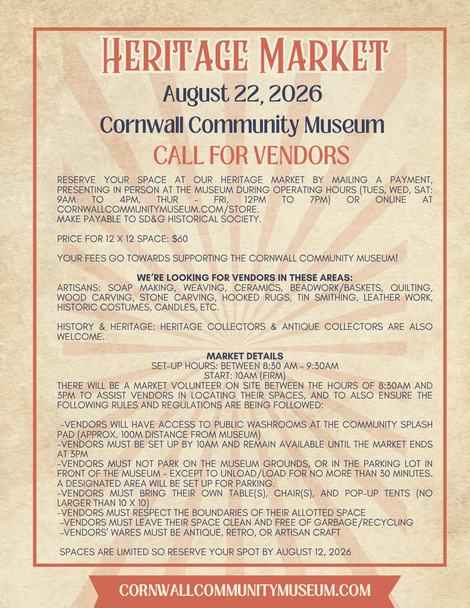 Vendor Registration - Heritage Market