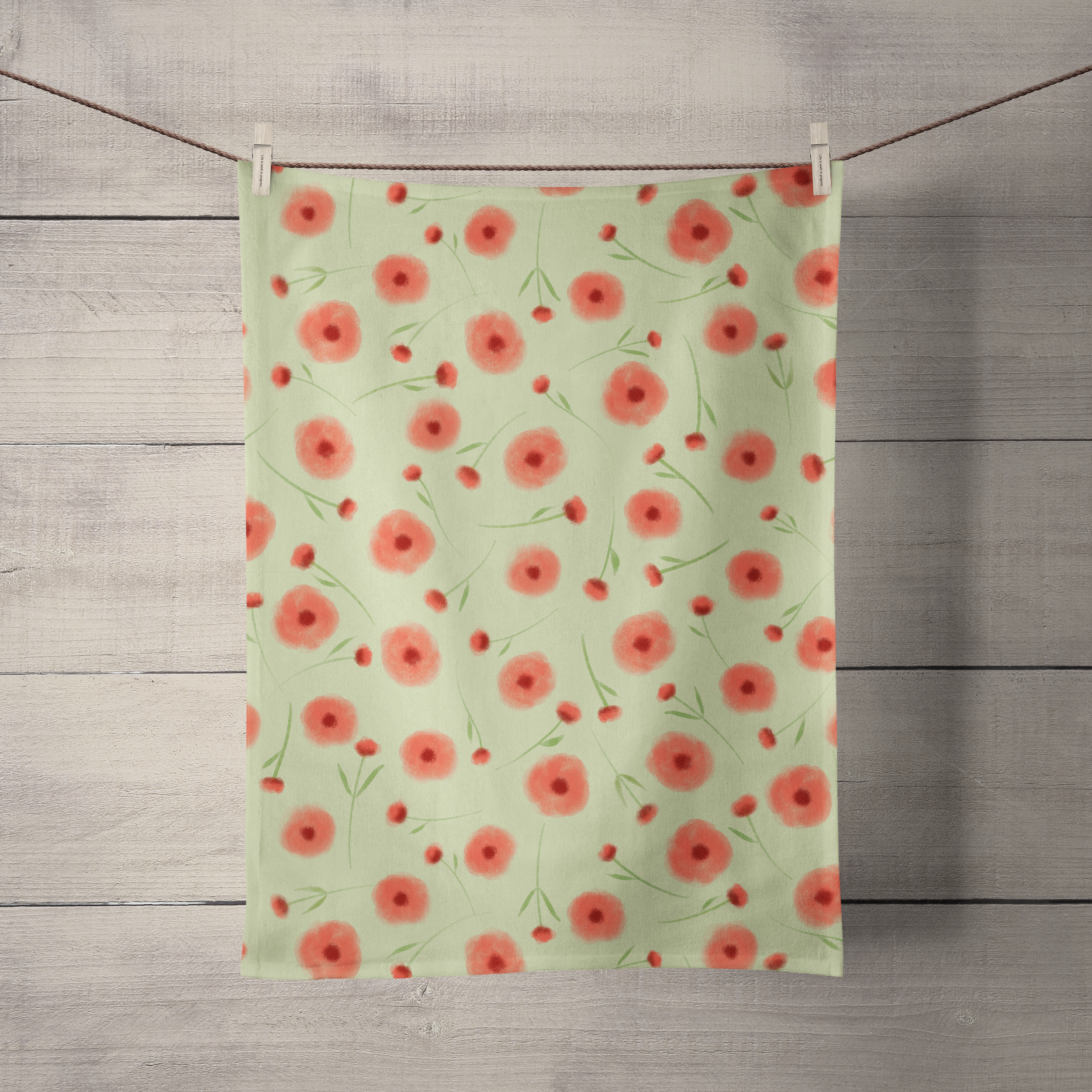 Poppy Fields Tea Towel