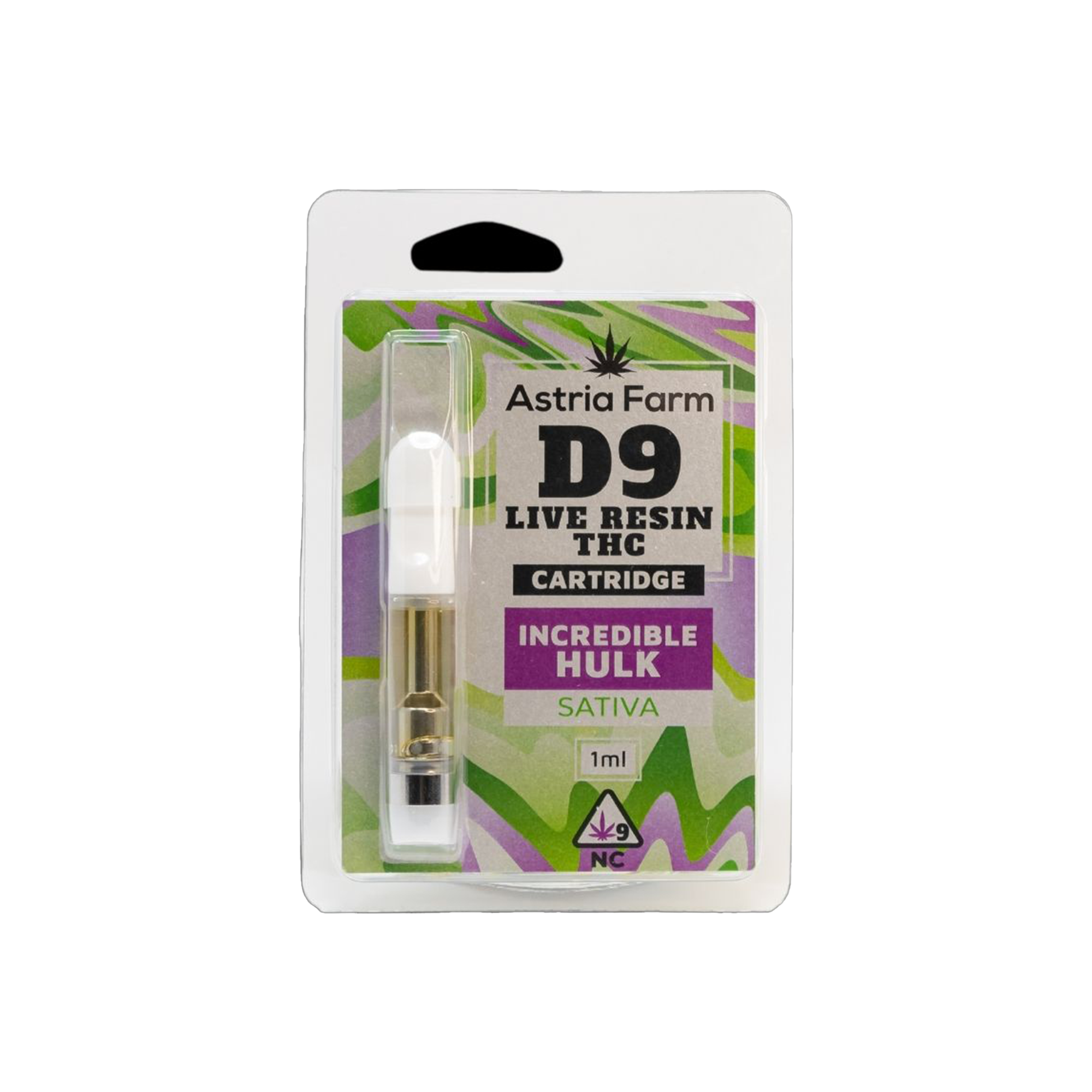 Astria Farm Incredible Hulk D9 Live Resin THC Cart 1ml