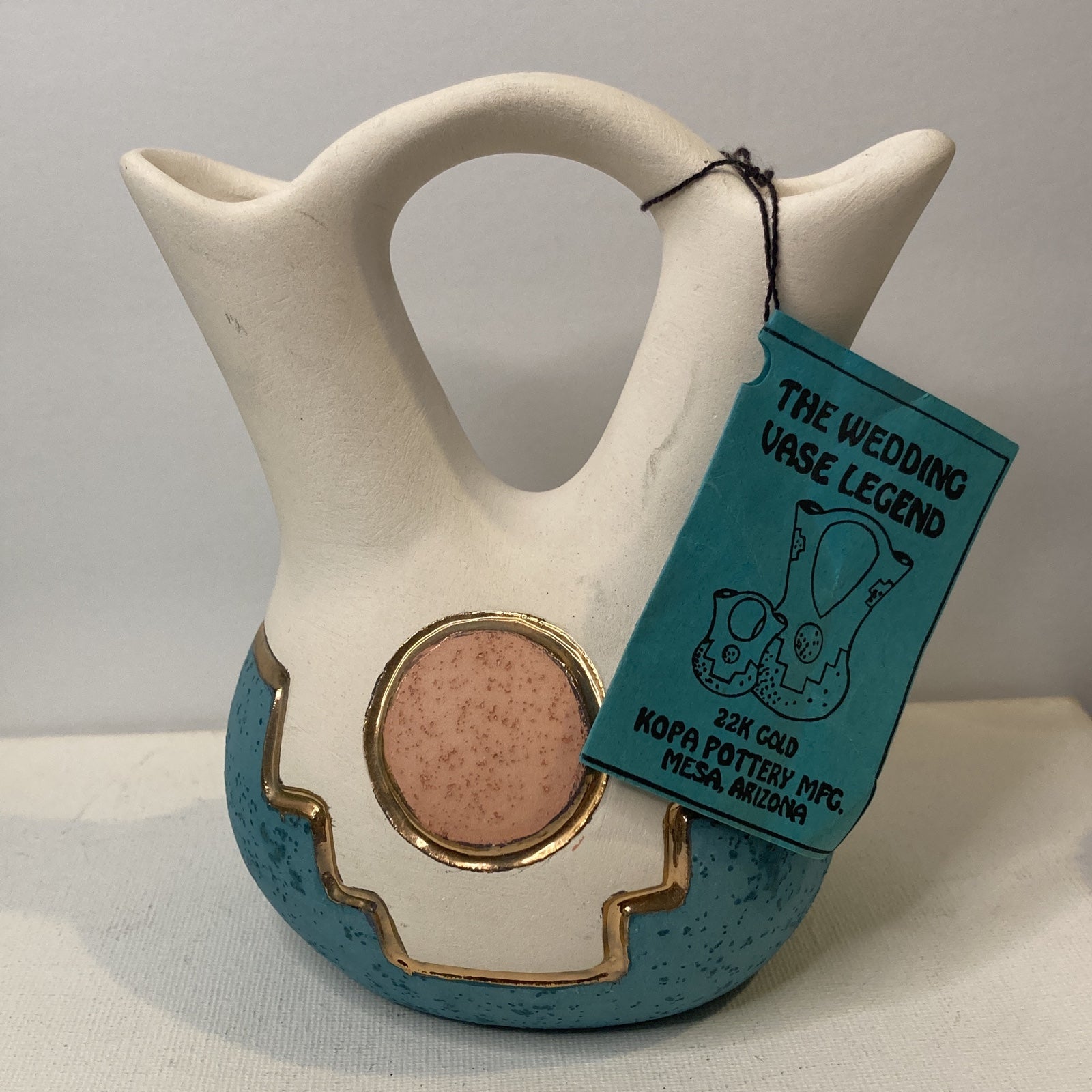 Kopa Pottery Southwest Wedding Vase 22 KT Gold