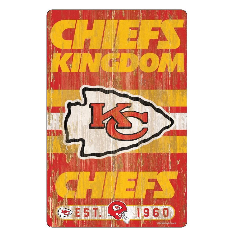 Kansas City Chiefs Wood Slogan Sign 11x17"