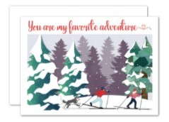 Favorite Adventure Skiers Notecard