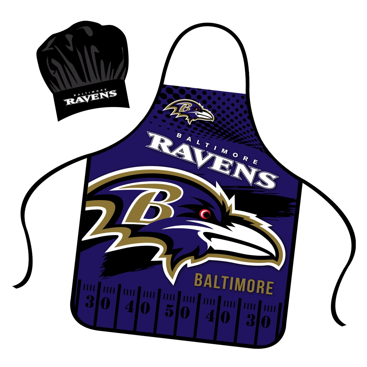 Baltimore Ravens Mojo Apron and Chef Hat Set