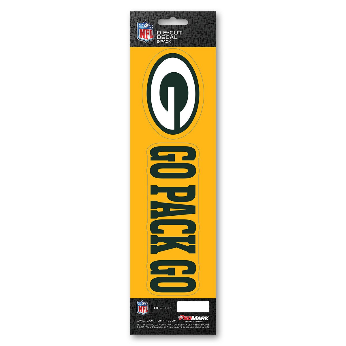 Green Bay Packers Slogan Die Cut Decal 2pk