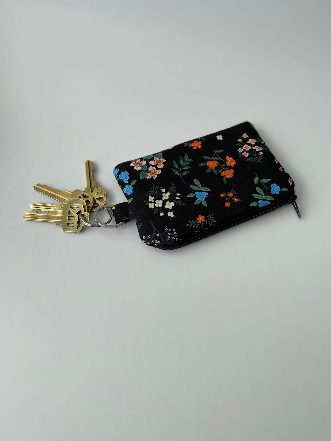 Keychain Pouch – Wildflowers on Black, photo 4 of 4