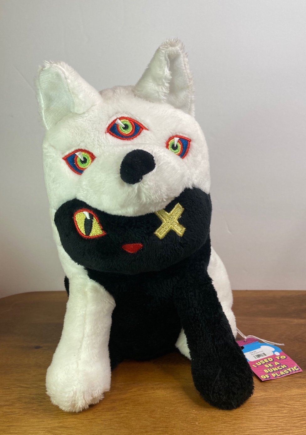 MEOW WOLF Cat Wolf Twisted Black White Multiverse 9.5" Plush