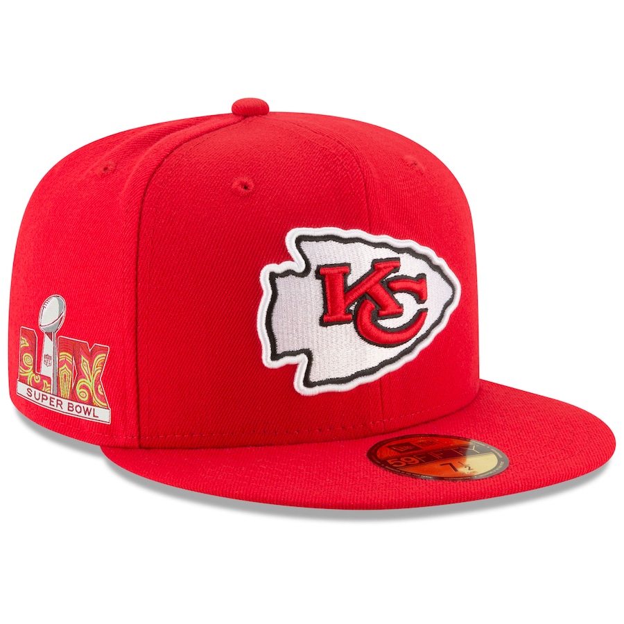 Kansas City Chiefs Red Super Bowl LIX New Era 59FIFTY Hat