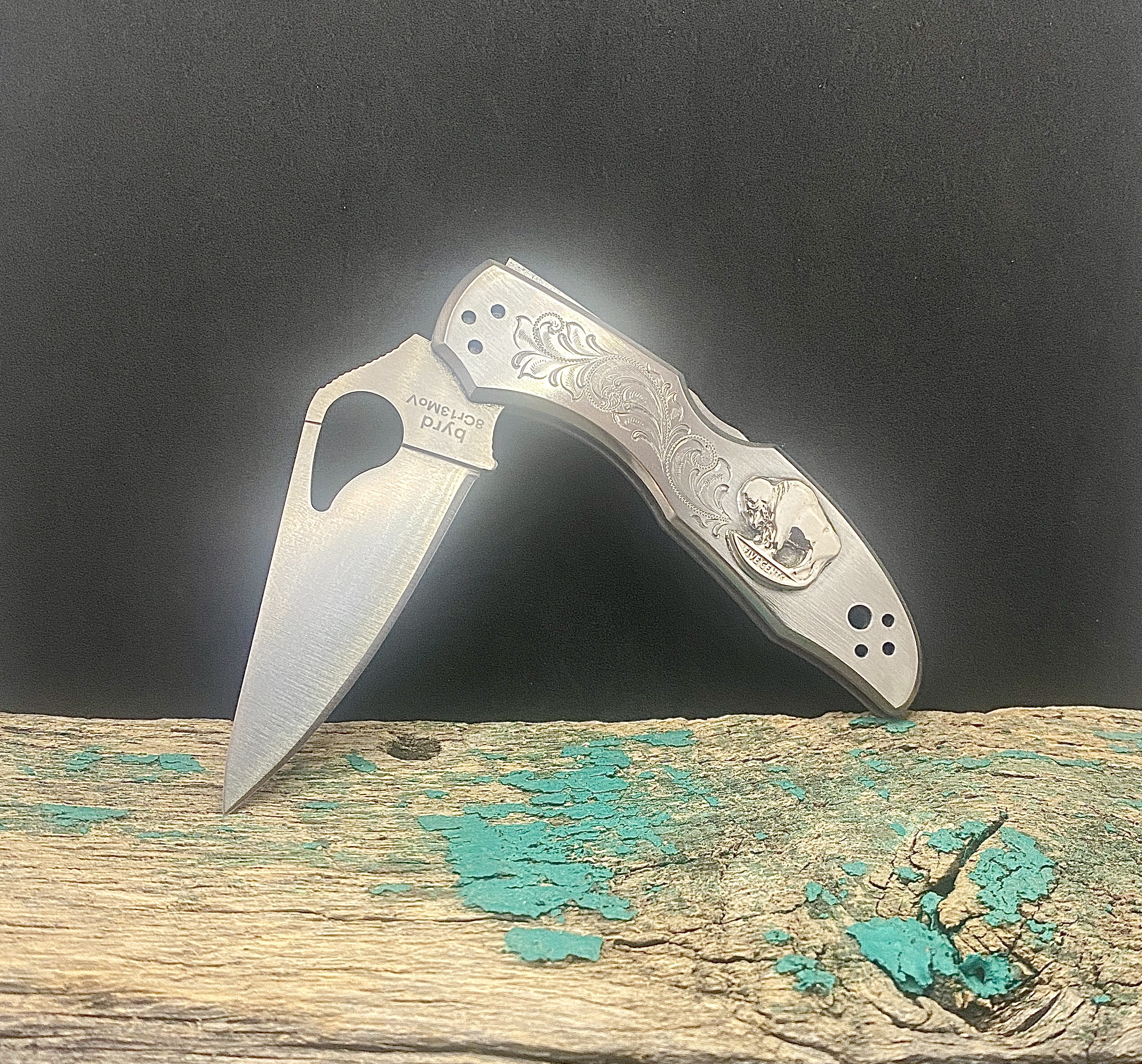 Knife-Byrd w/ Buffalo Nickel-Straight Edge-KN3070