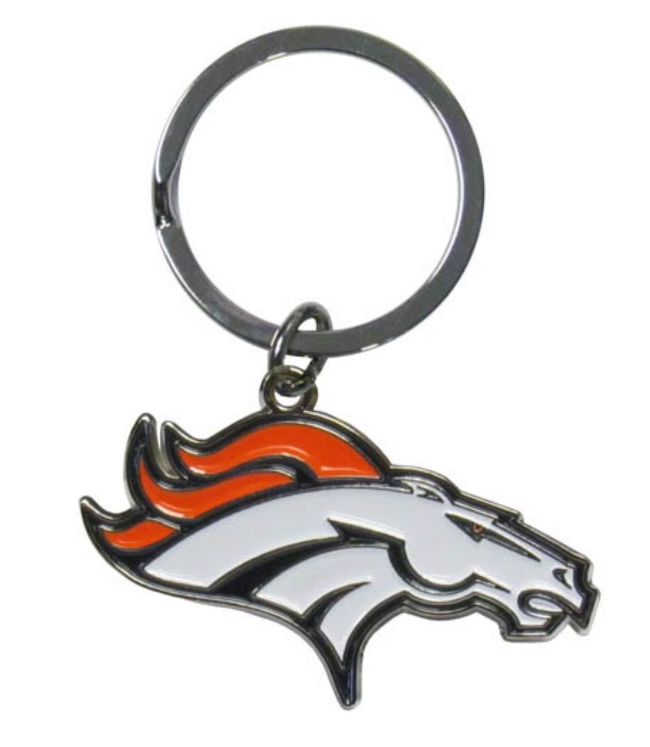 Denver Broncos Chrome Cut Logo Keychain