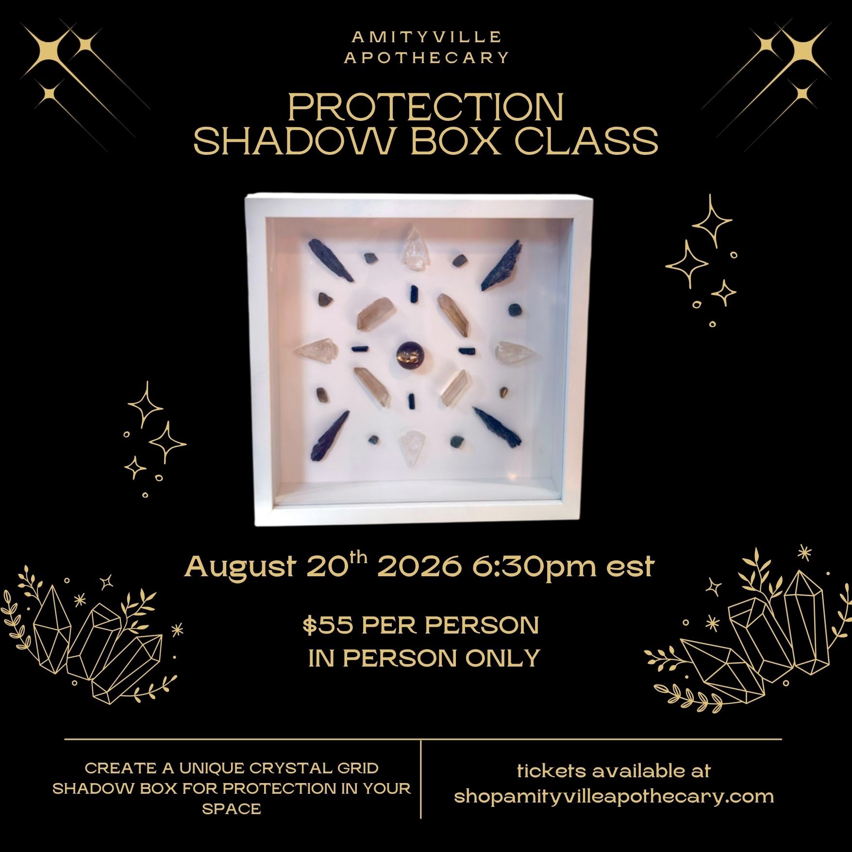 Protection Shadowbox Class- August 20th 2026 6:30PM EST | IN PERSON ONLY