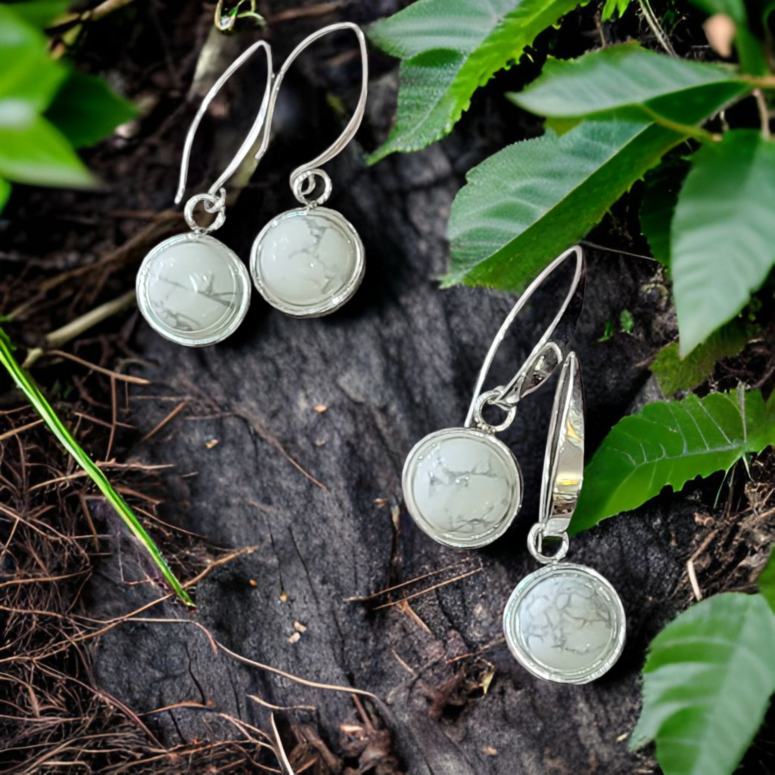 Howlite Earrings by Moss Creek Art