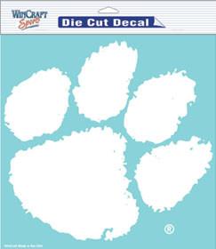 Clemson Tigers White Perfect Cut Decal 8x8"