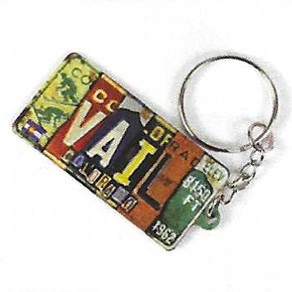 Vail License Plate Art Keychain