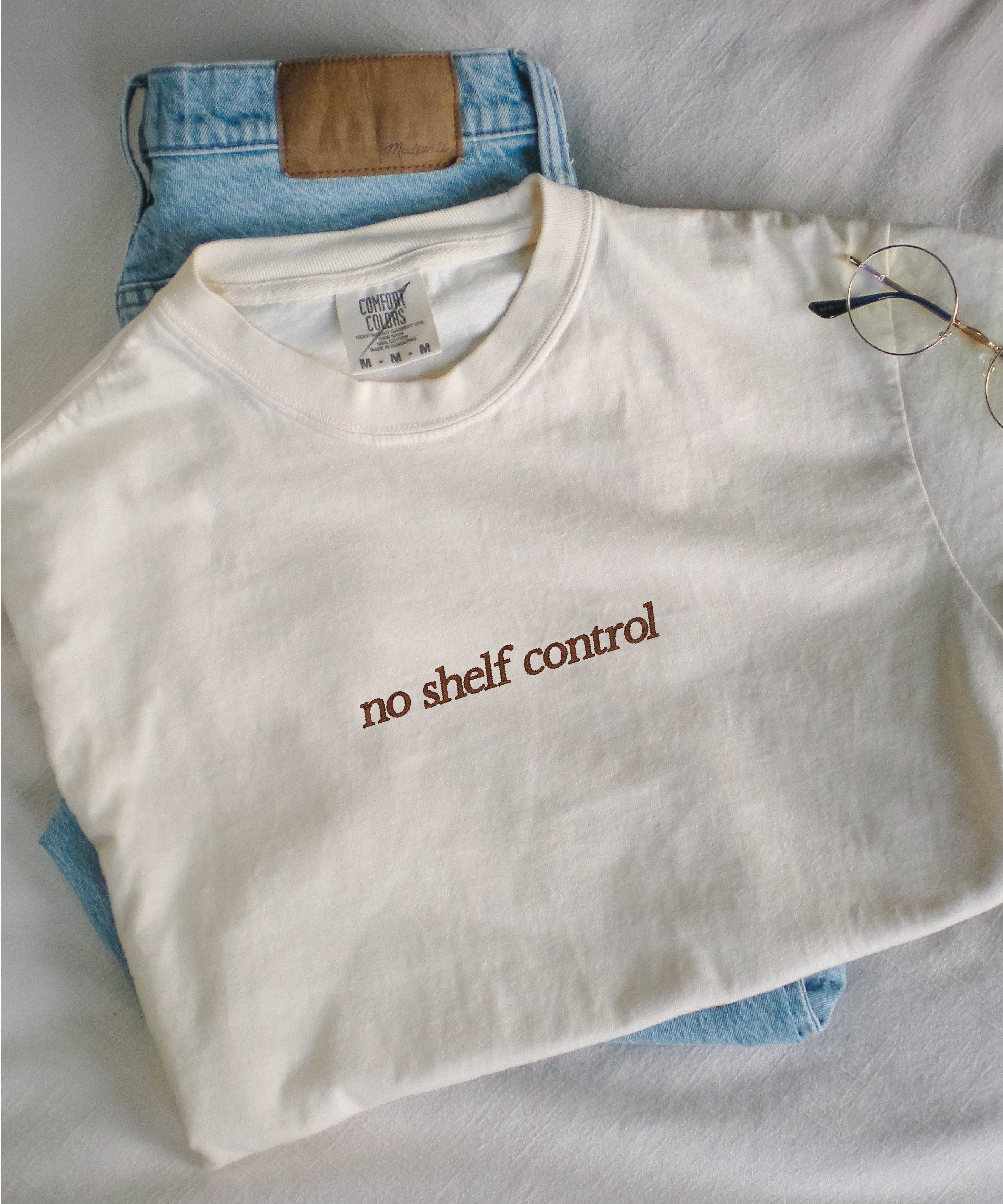 2XL Embroidered Bookish Shirt Spring Comfort Colors Book Lover : Ivory, 2XL