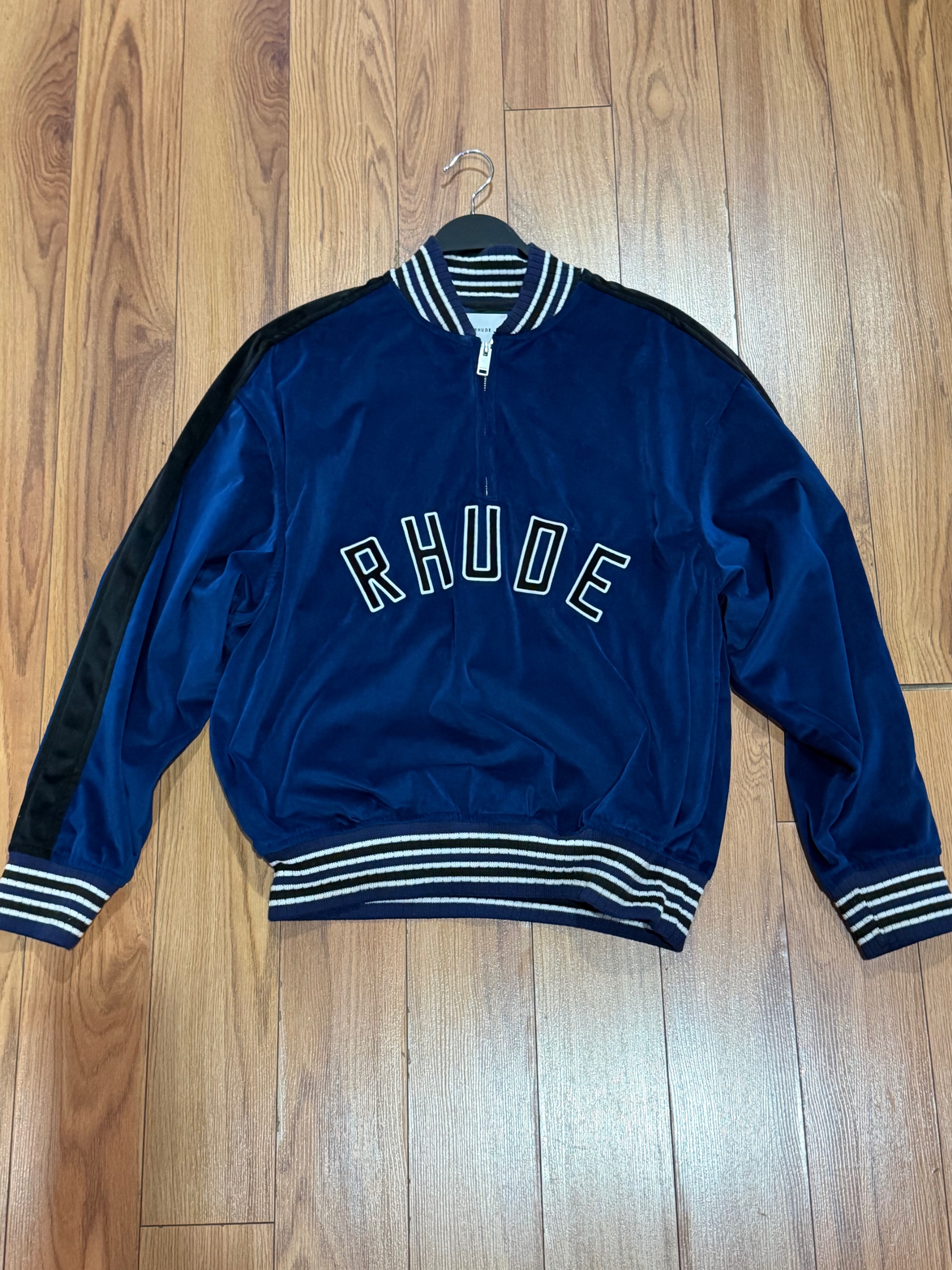 RHUDE quarter-zip varsity jacket ( NEW )