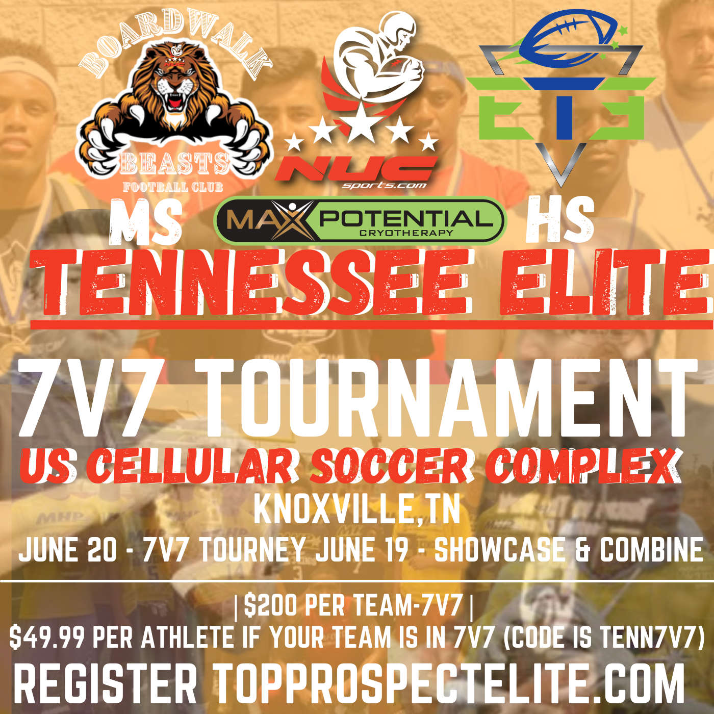 Tennessee Elite 7v7 Tournament for Middle School and High School June 20th, 2021, Knoxville, TN