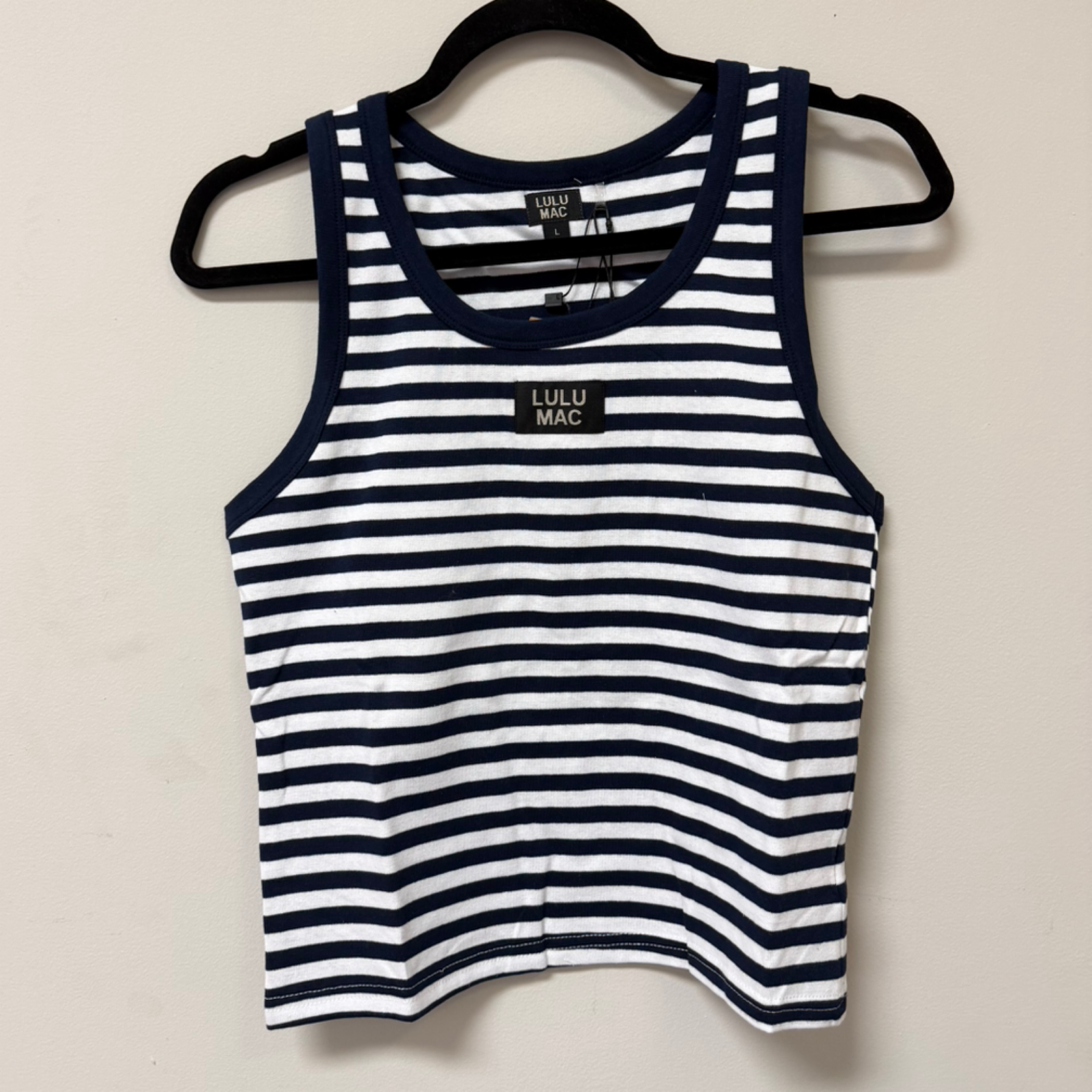 Lulumac tank navy/stripe — Bama Tan boutique, Tuscaloosa AL
