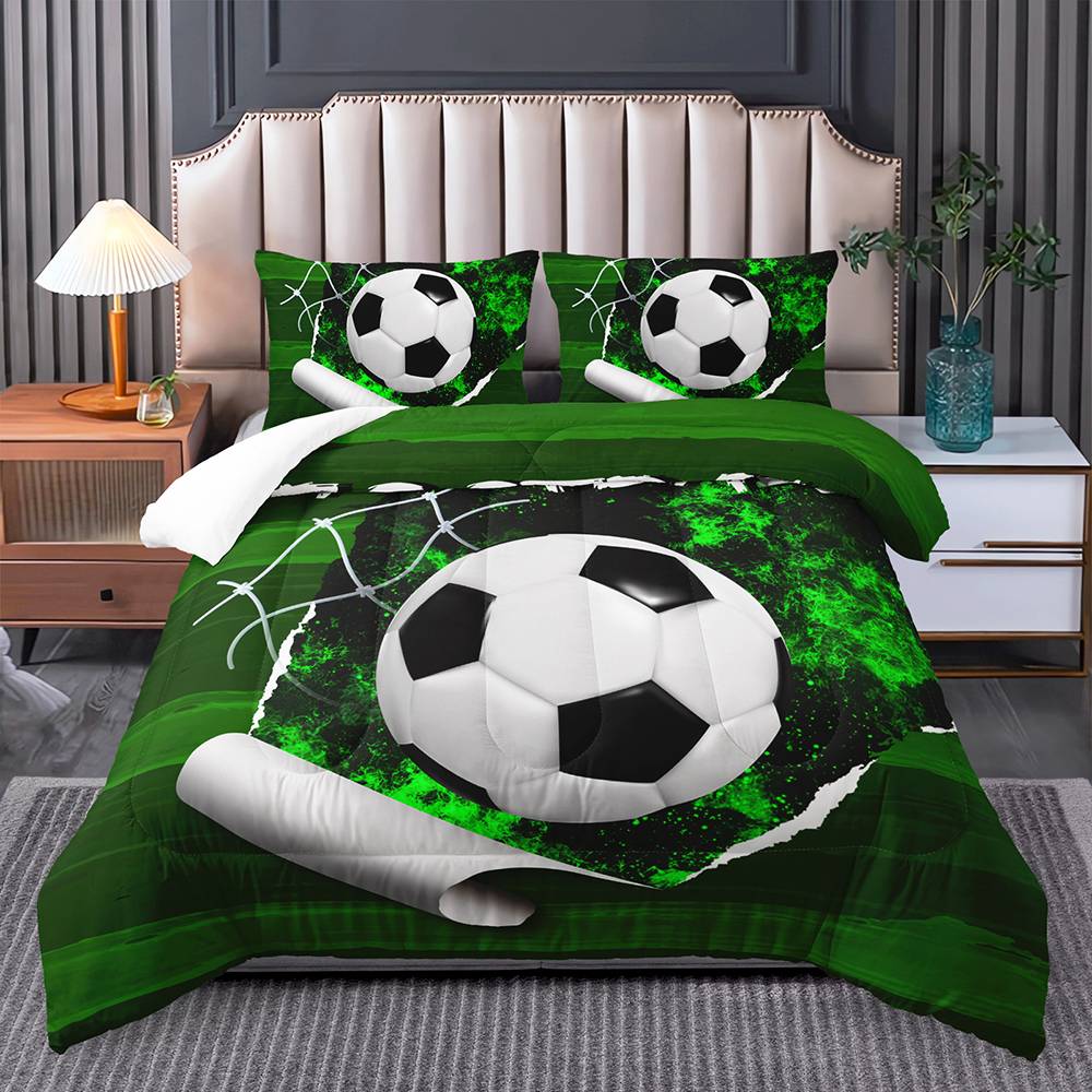 Goal Scorer Soccer Field Quilt Cover Set