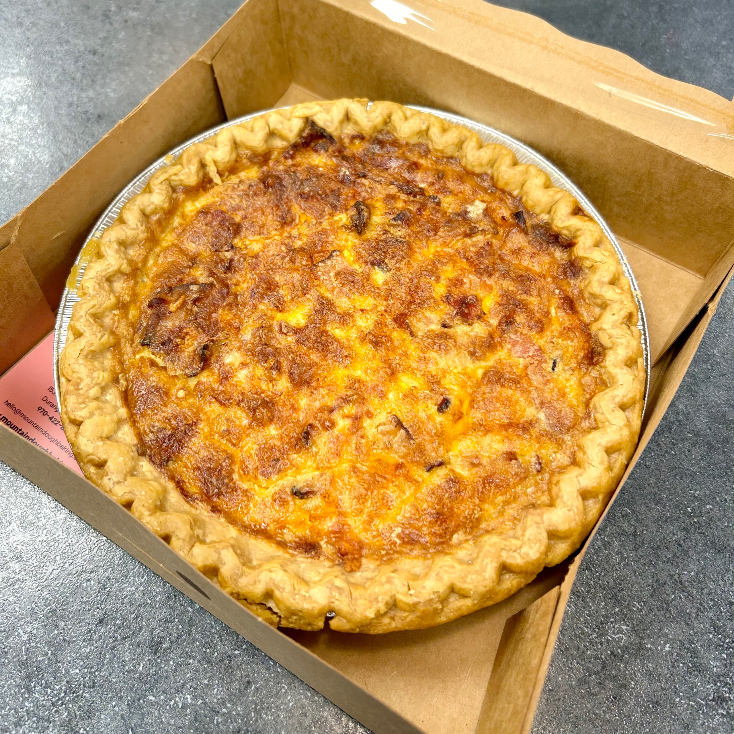 Whole Take N Bake Quiche: BACON Cheddar Onion