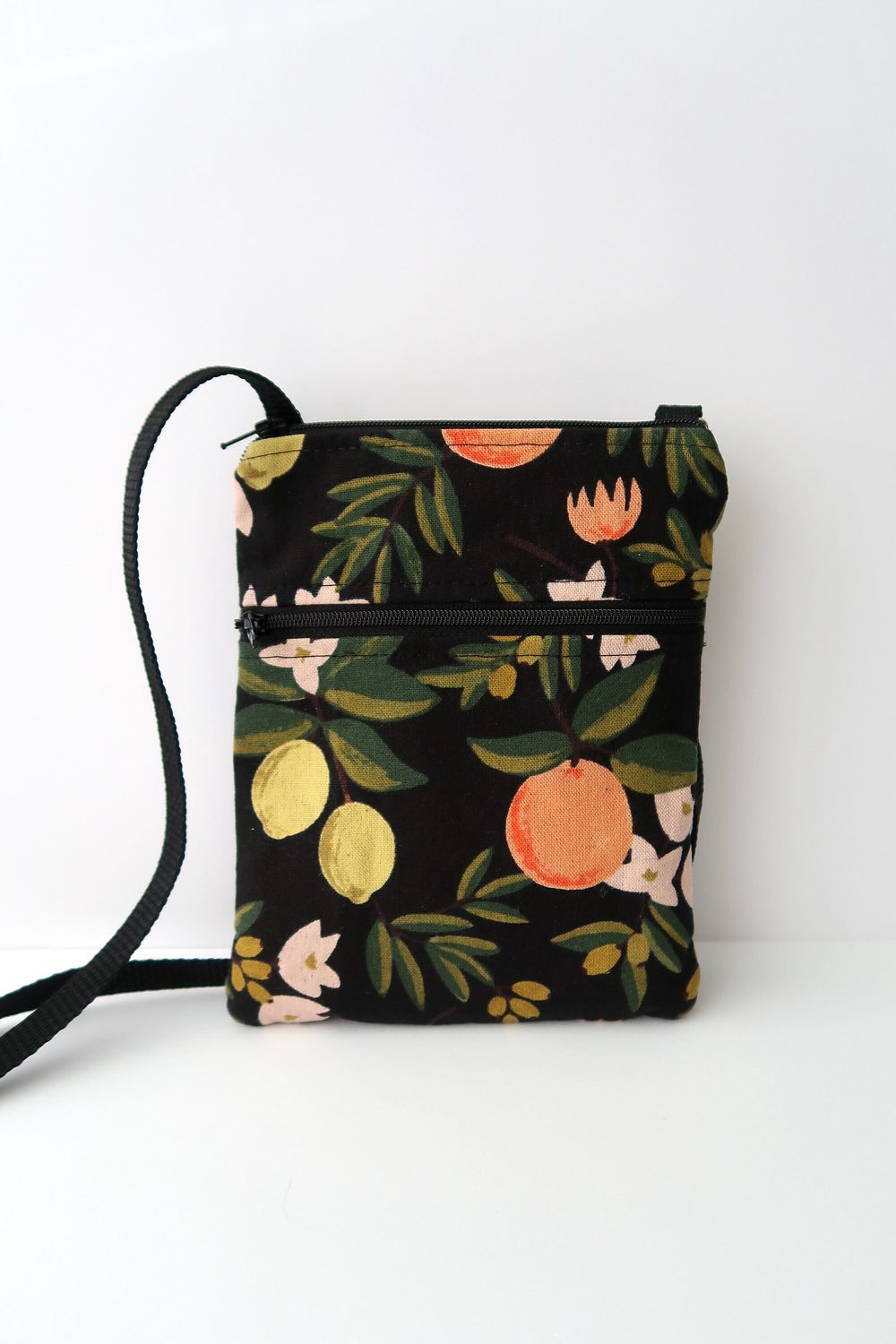 Small Crossbody Bag – Oranges & Lemons on Black, photo 2 of 7