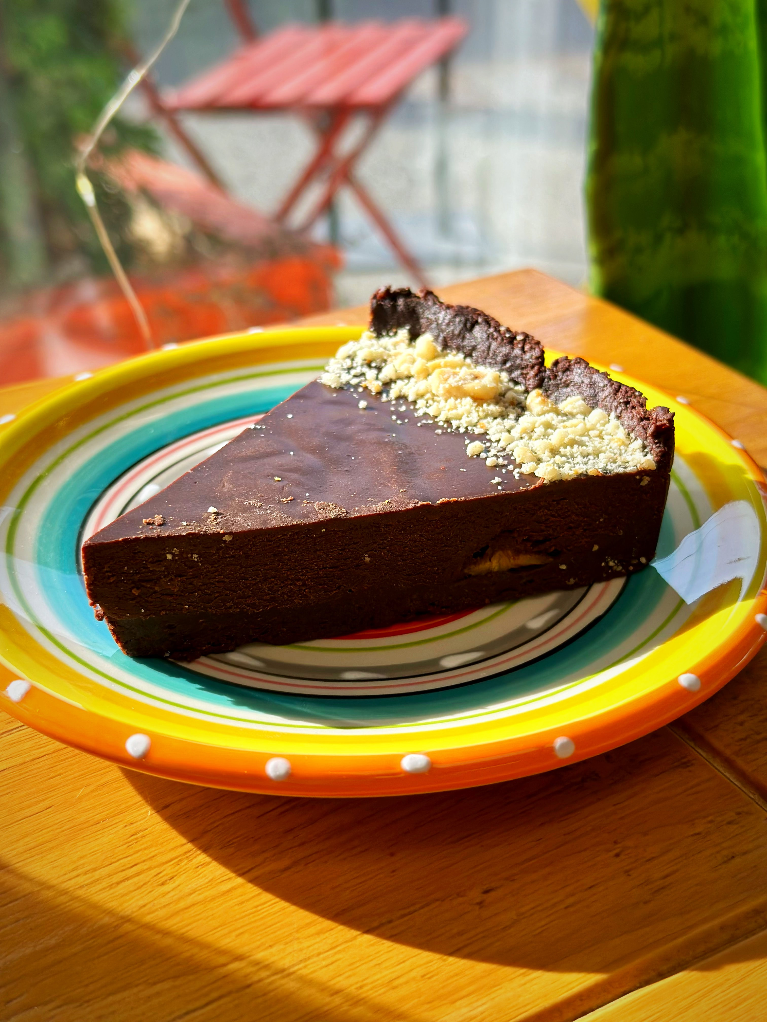 Hazelnut Ganache Tart w/Rum Soaked Bananas (V)(GF)
